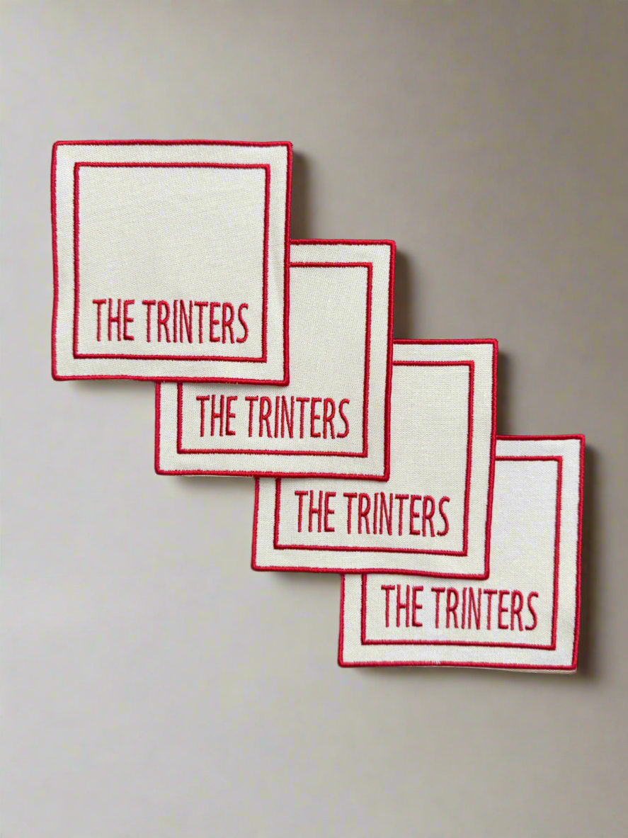 Personalized Linen Cocktail Napkins- Simple