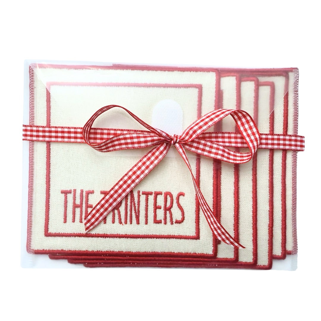 Personalized Linen Cocktail Napkins- Simple