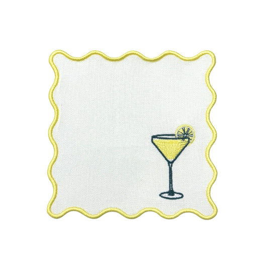 Lemon Drop Linen Cocktail Napkins