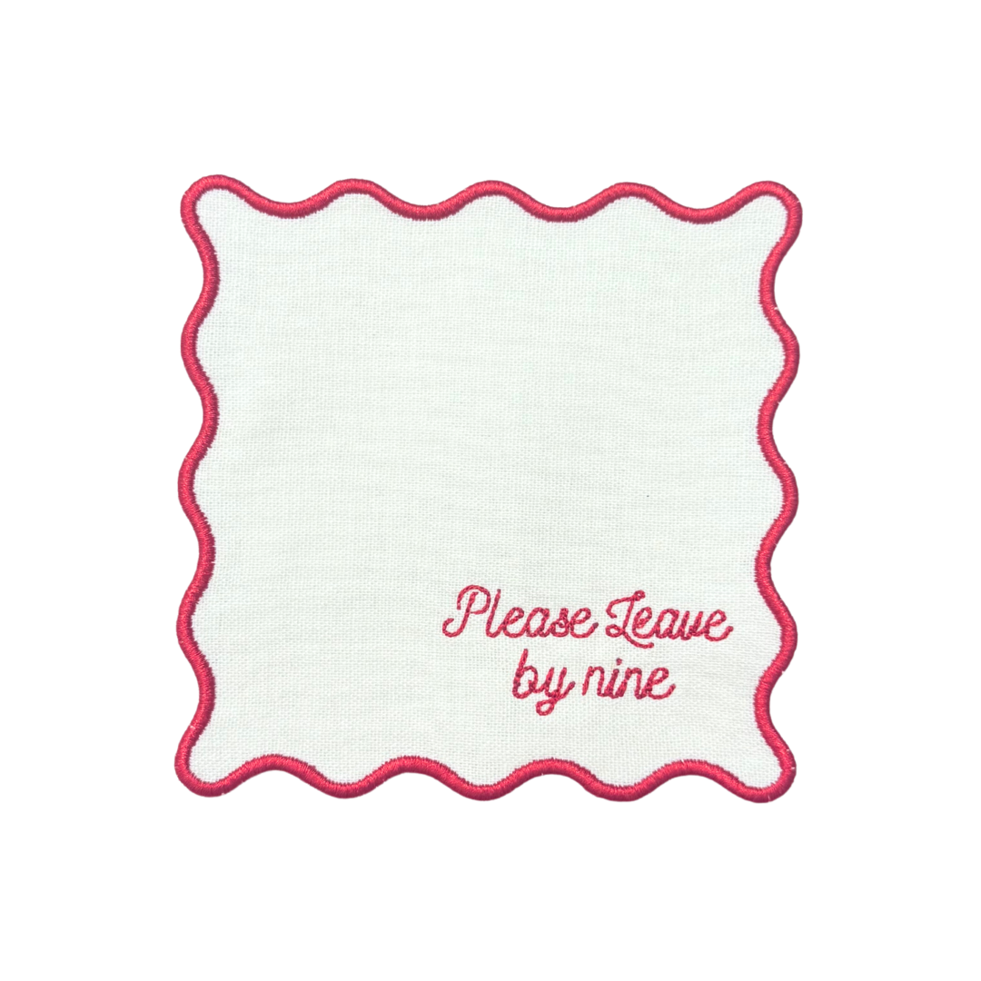 Please Leave By Nine Linen Cocktail Napkins