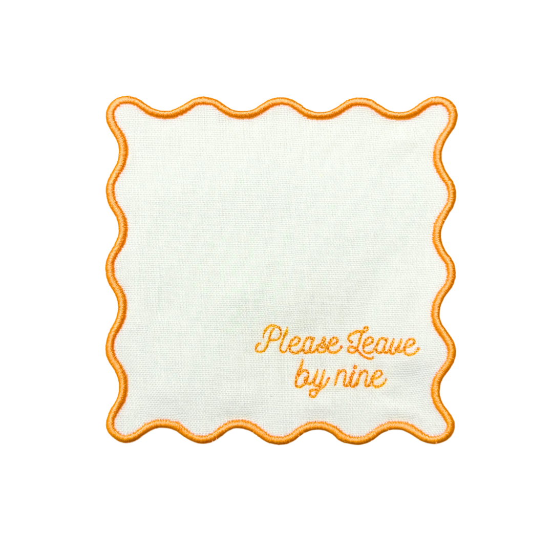 Please Leave By Nine Linen Cocktail Napkins