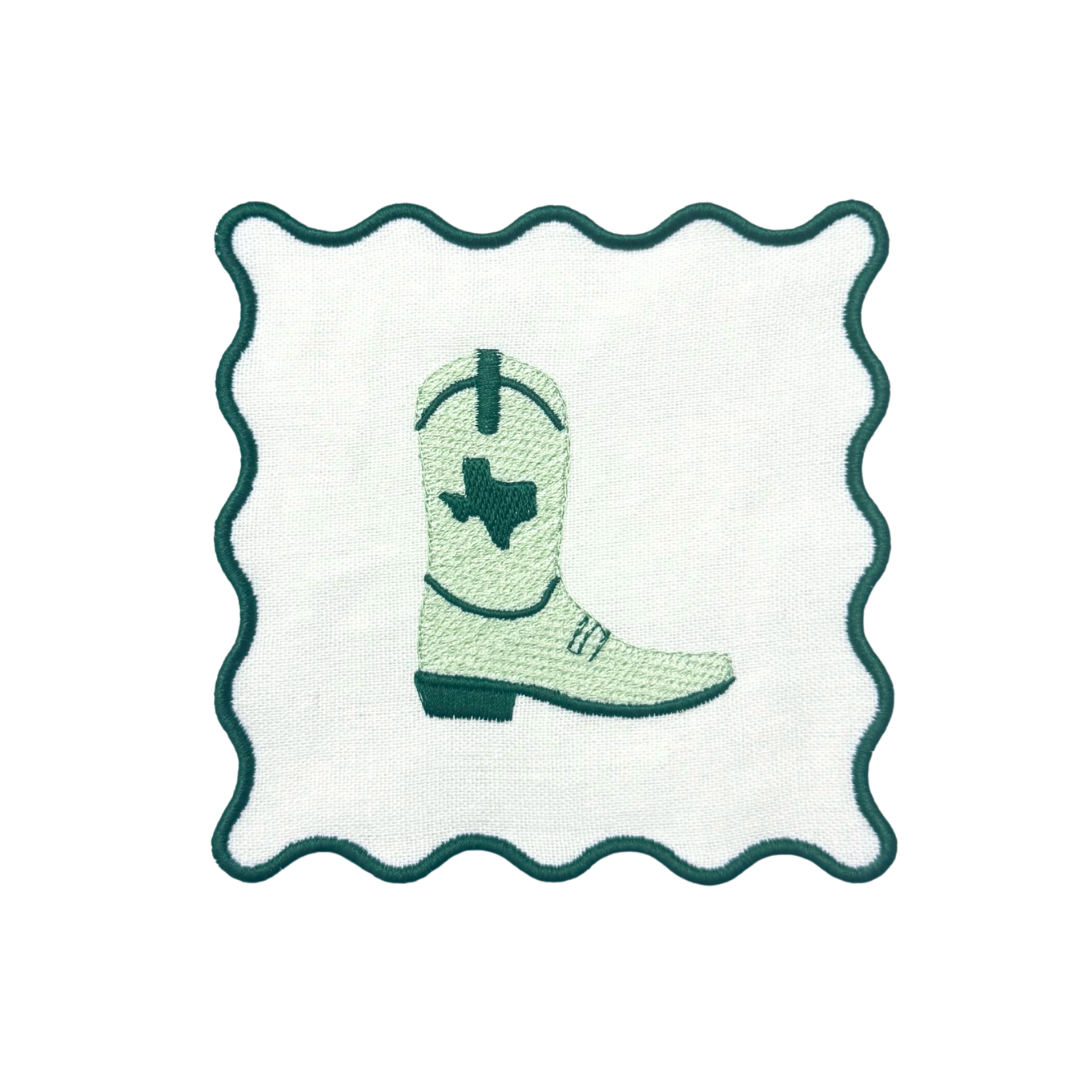 Cowboy Boot Linen Cocktail Napkins