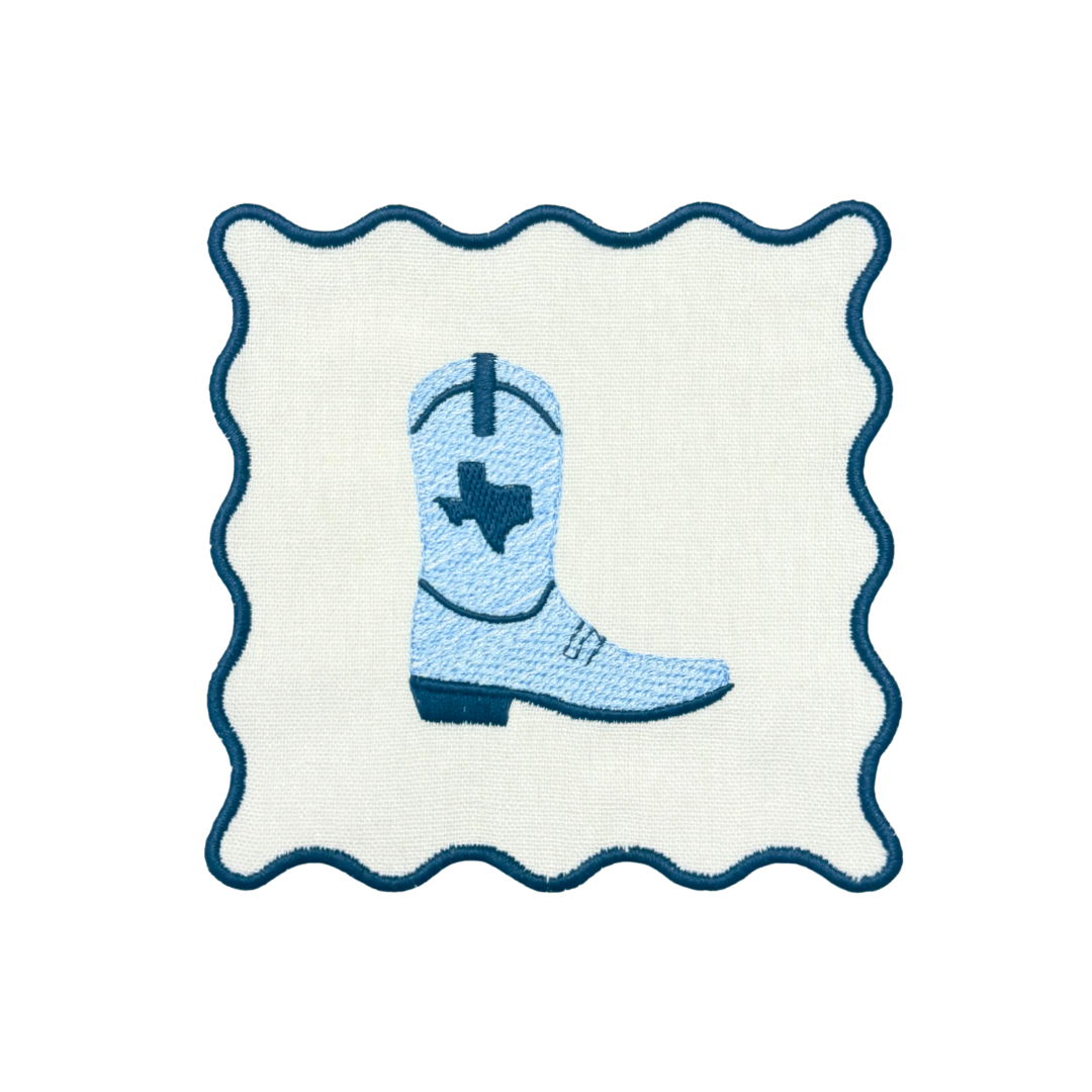 Cowboy Boot Linen Cocktail Napkins