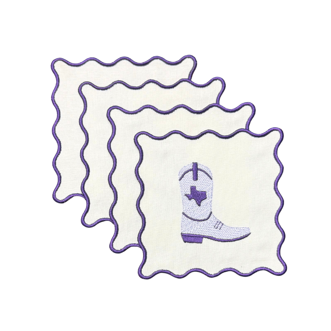 Cowboy Boot Linen Cocktail Napkins