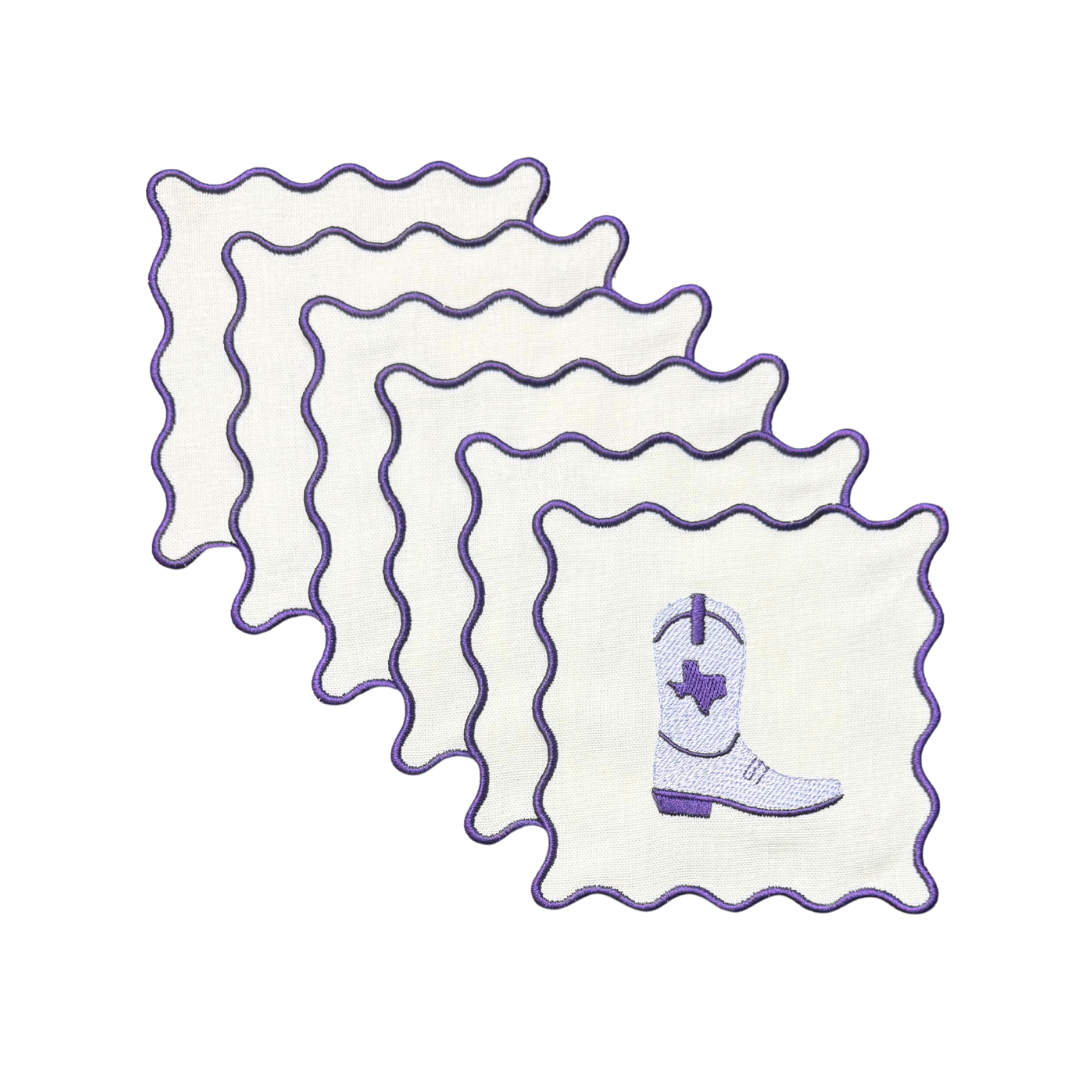 Cowboy Boot Linen Cocktail Napkins