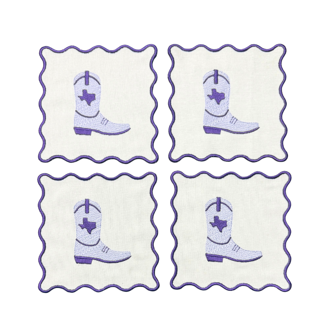 Cowboy Boot Linen Cocktail Napkins