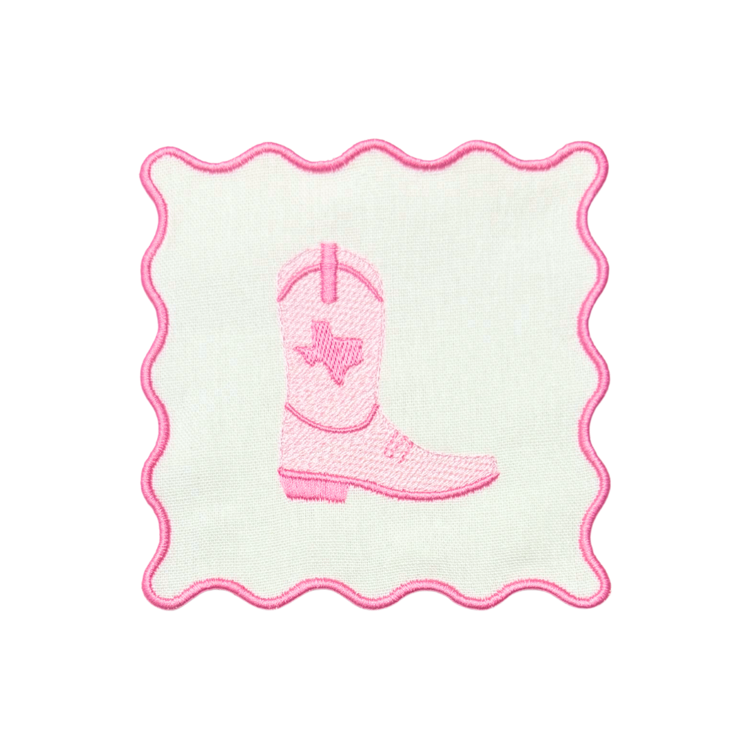 Cowboy Boot Linen Cocktail Napkins