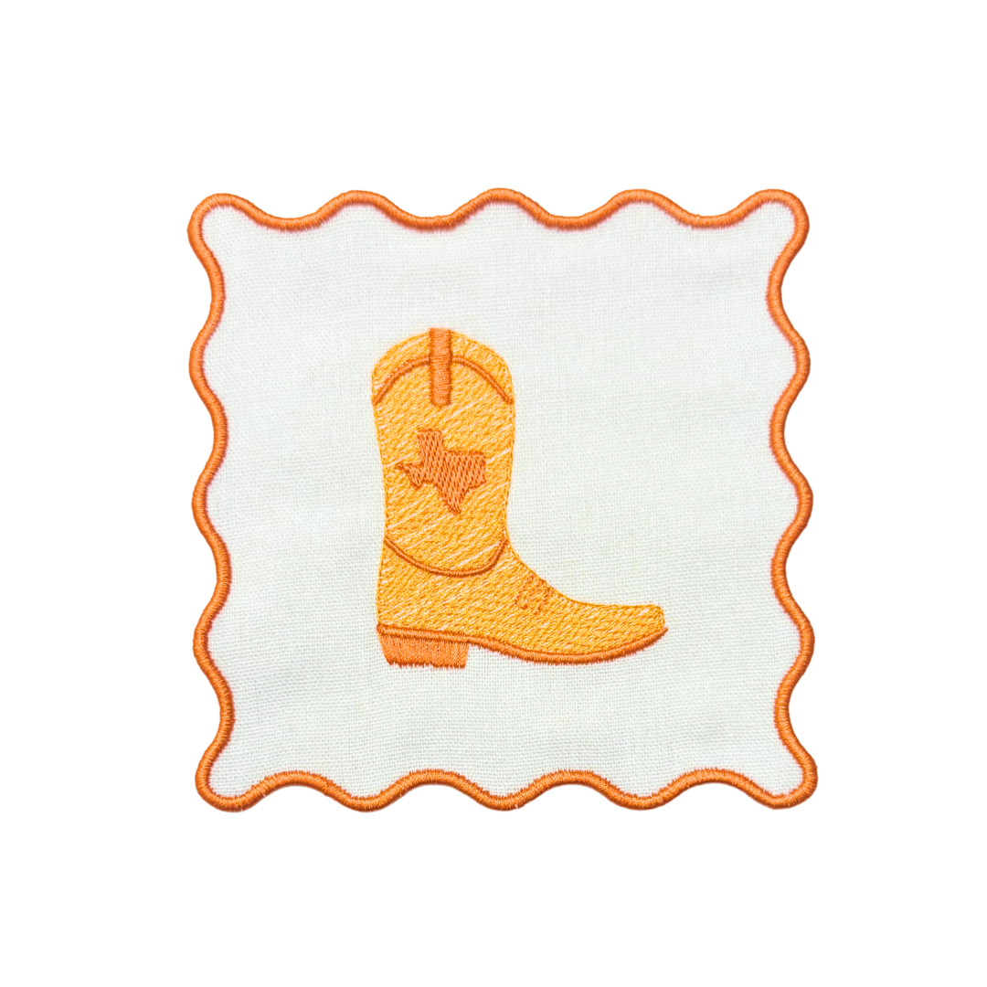 Cowboy Boot Linen Cocktail Napkins