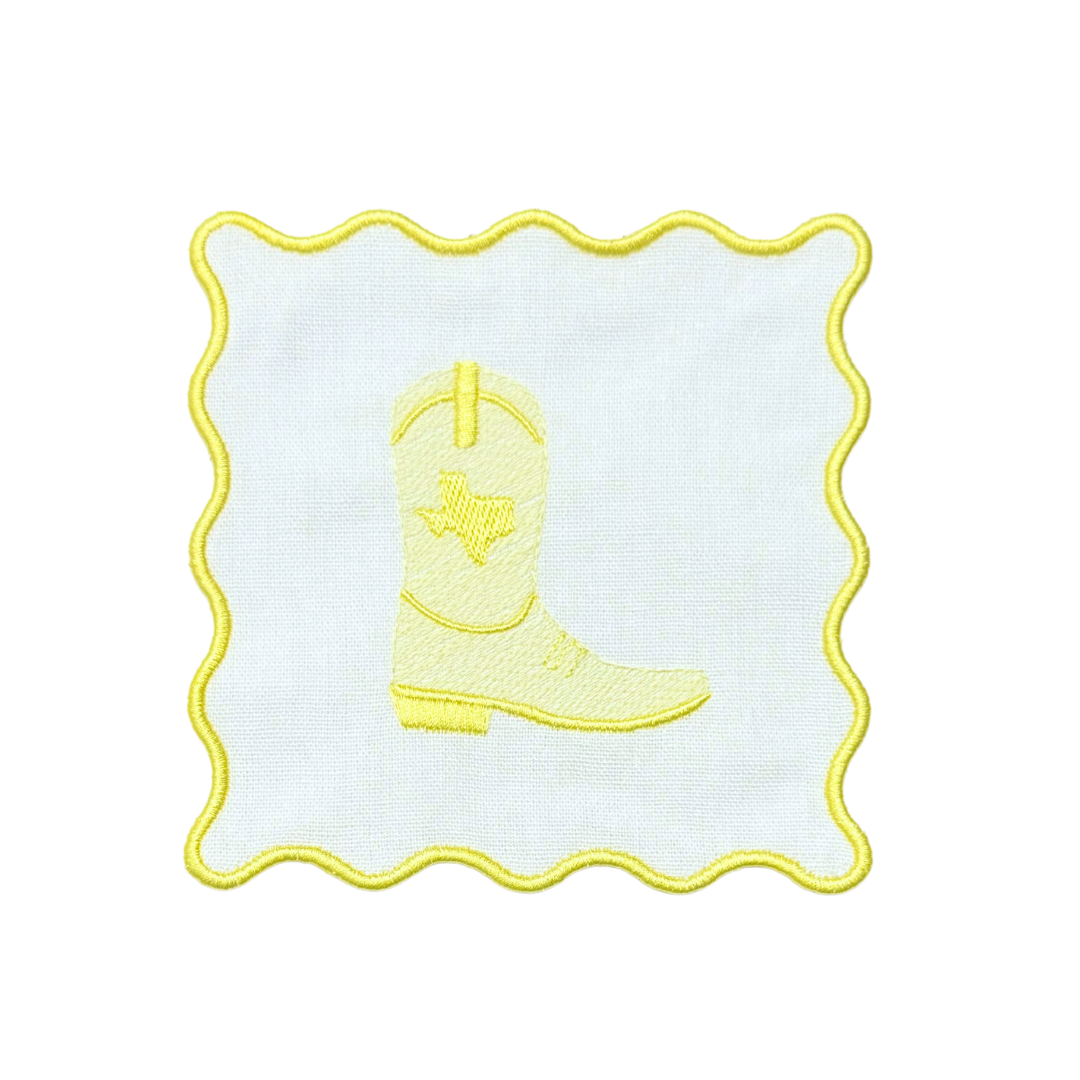 Cowboy Boot Linen Cocktail Napkins