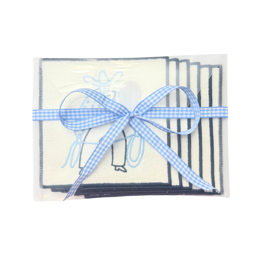 Cowboy Linen Cocktail Napkins