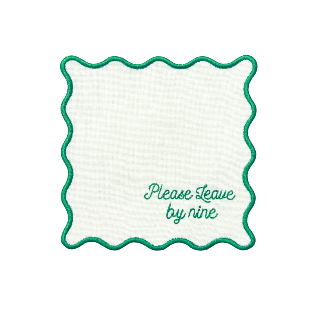 Please Leave By Nine Linen Cocktail Napkins