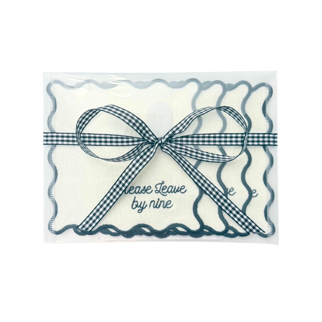 Please Leave By Nine Linen Cocktail Napkins