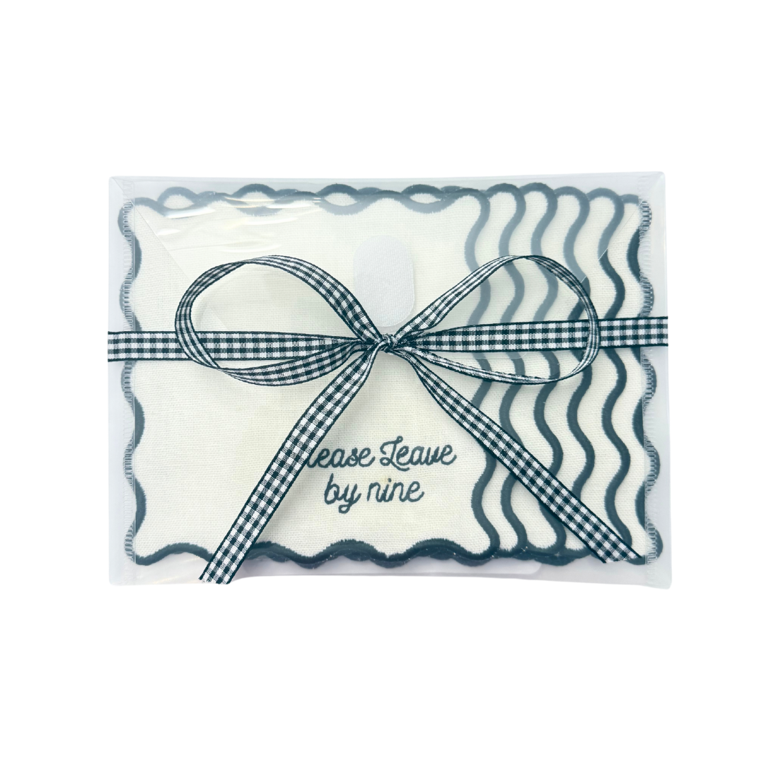 Please Leave By Nine Linen Cocktail Napkins