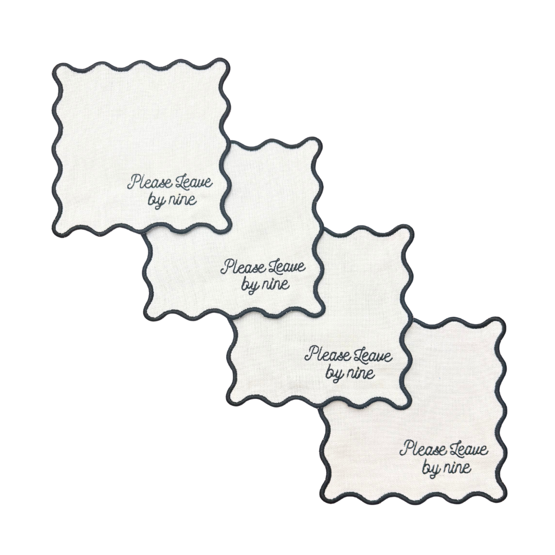 Please Leave By Nine Linen Cocktail Napkins