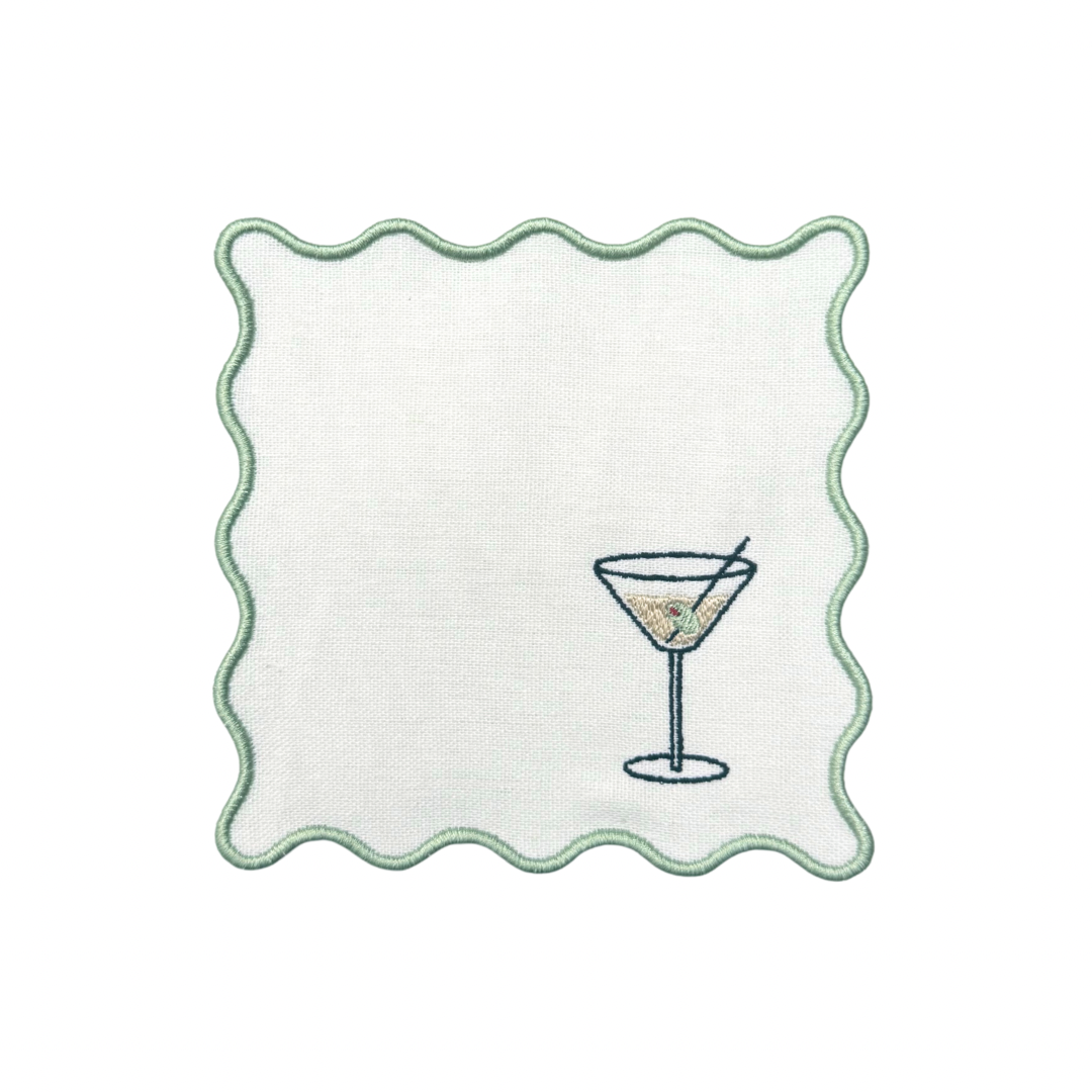 Dirty Martini Linen Cocktail Napkins