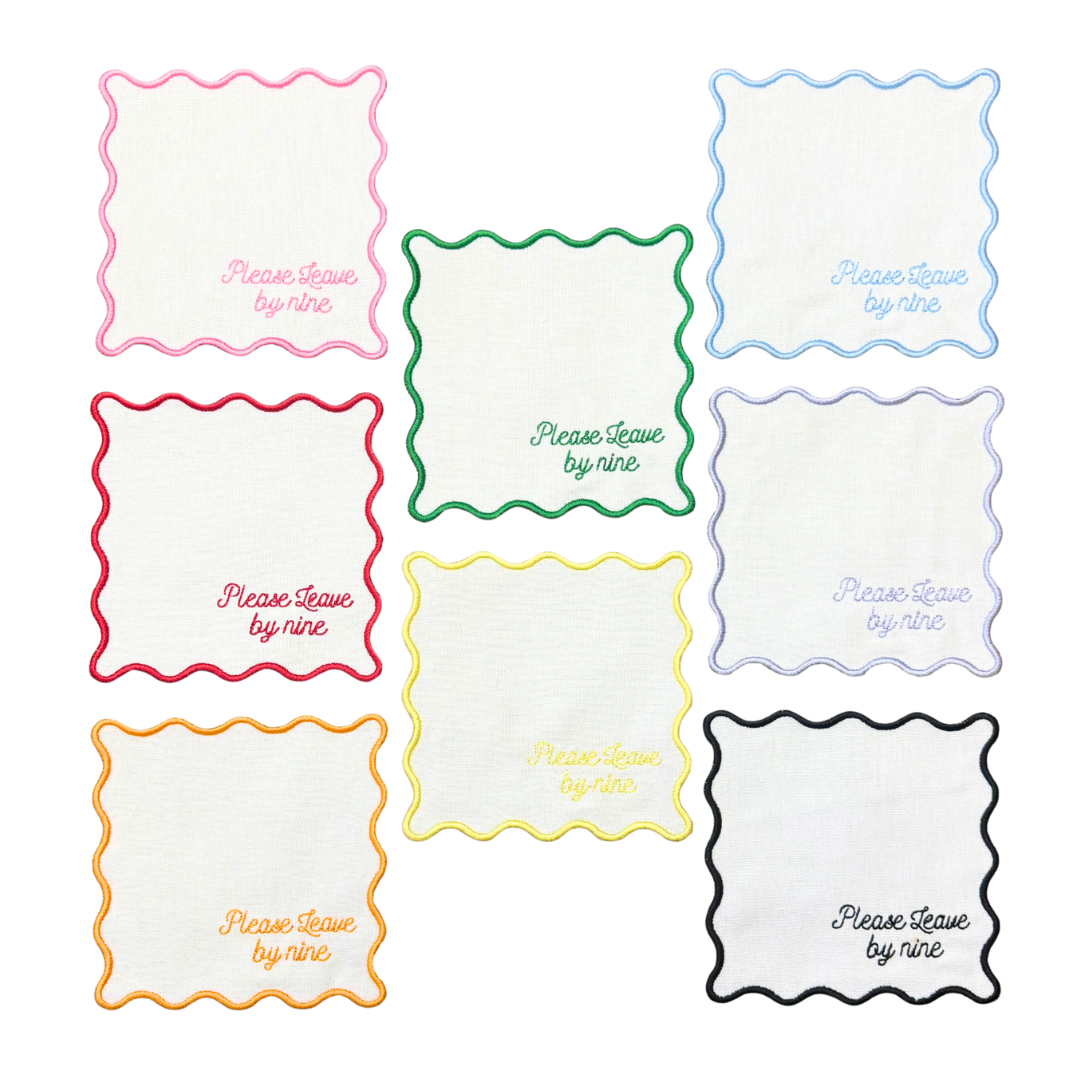 Please Leave By Nine Linen Cocktail Napkins