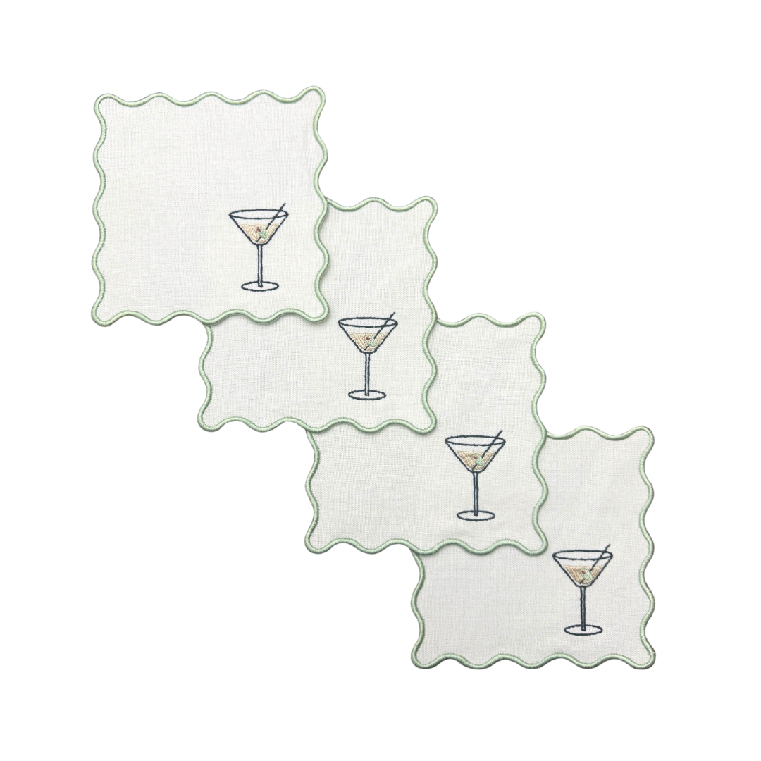 Dirty Martini Linen Cocktail Napkins