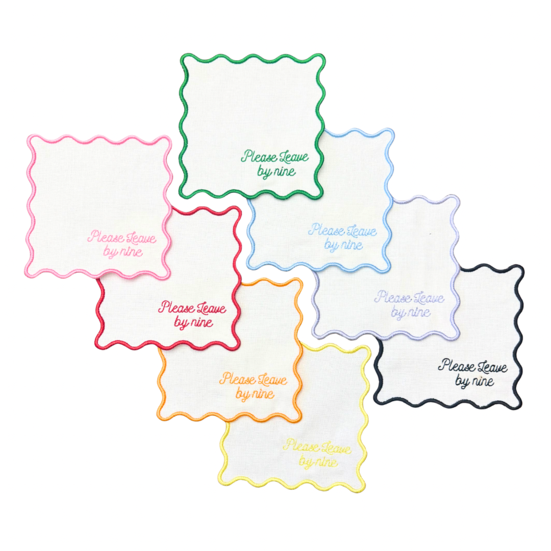 Please Leave By Nine Linen Cocktail Napkins