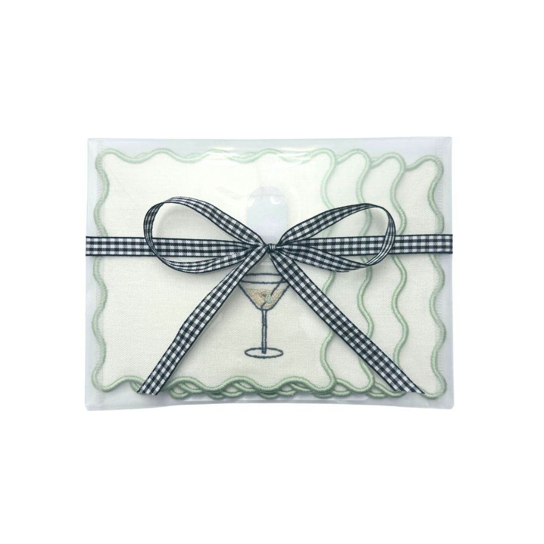 Dirty Martini Linen Cocktail Napkins