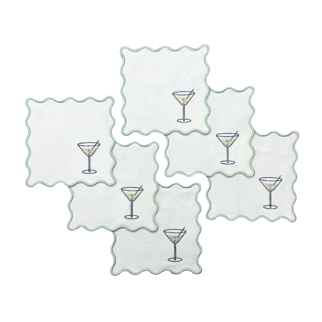 Dirty Martini Linen Cocktail Napkins