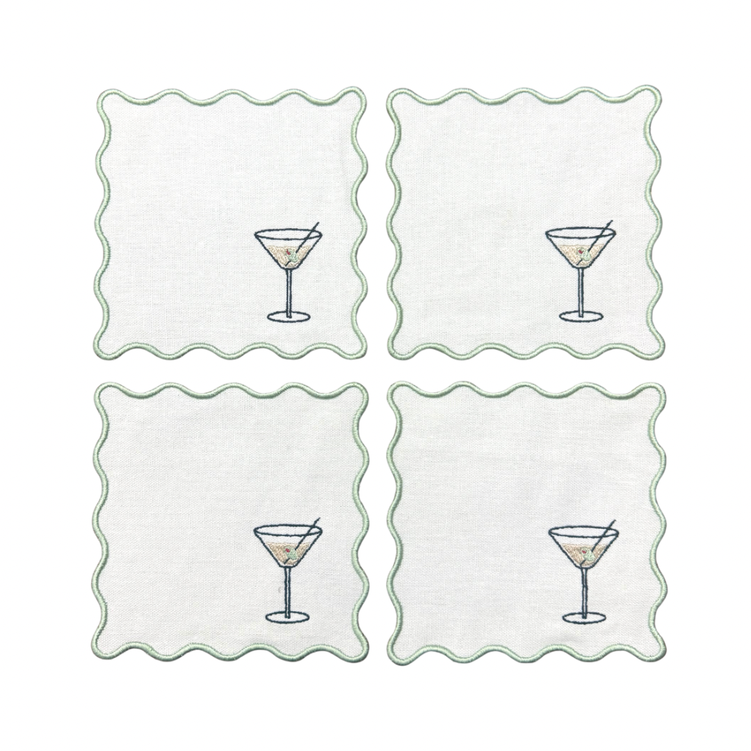 Dirty Martini Linen Cocktail Napkins