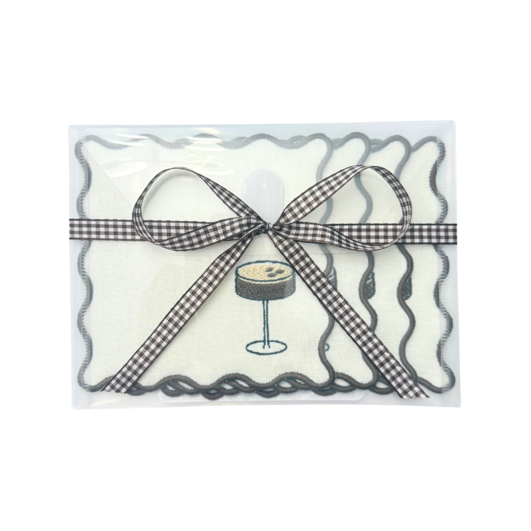 Espresso Martini Linen Cocktail Napkins