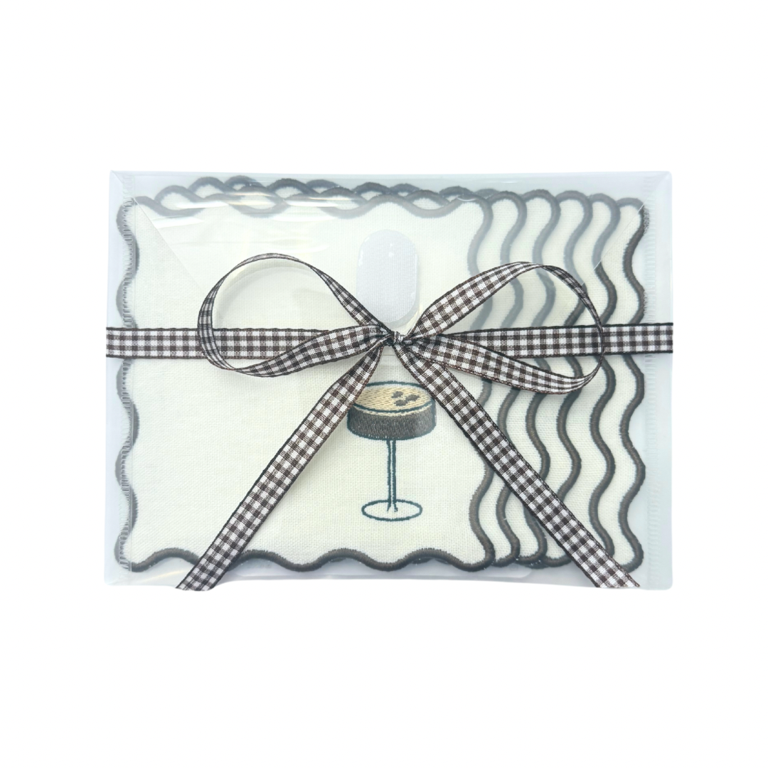 Espresso Martini Linen Cocktail Napkins