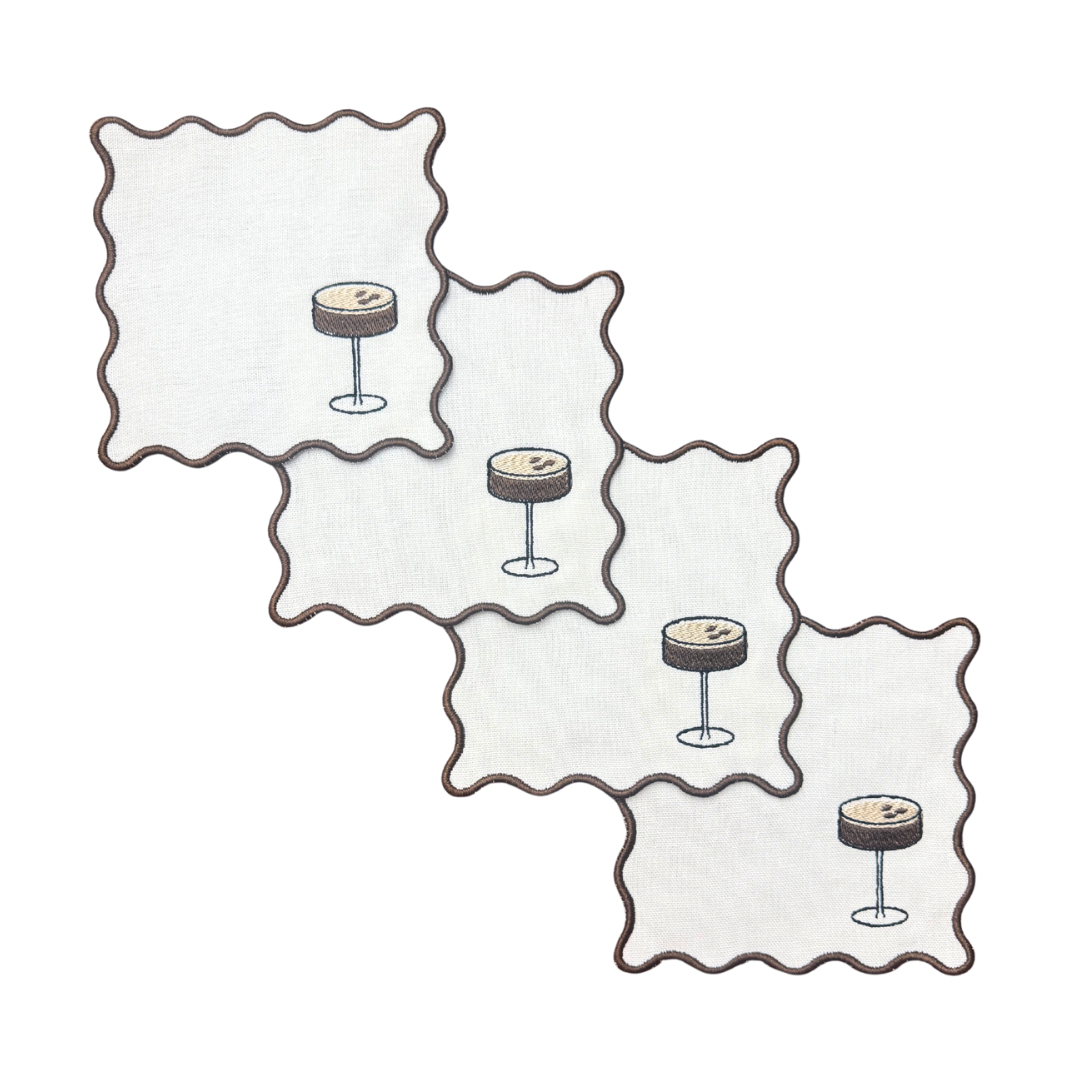 Espresso Martini Linen Cocktail Napkins