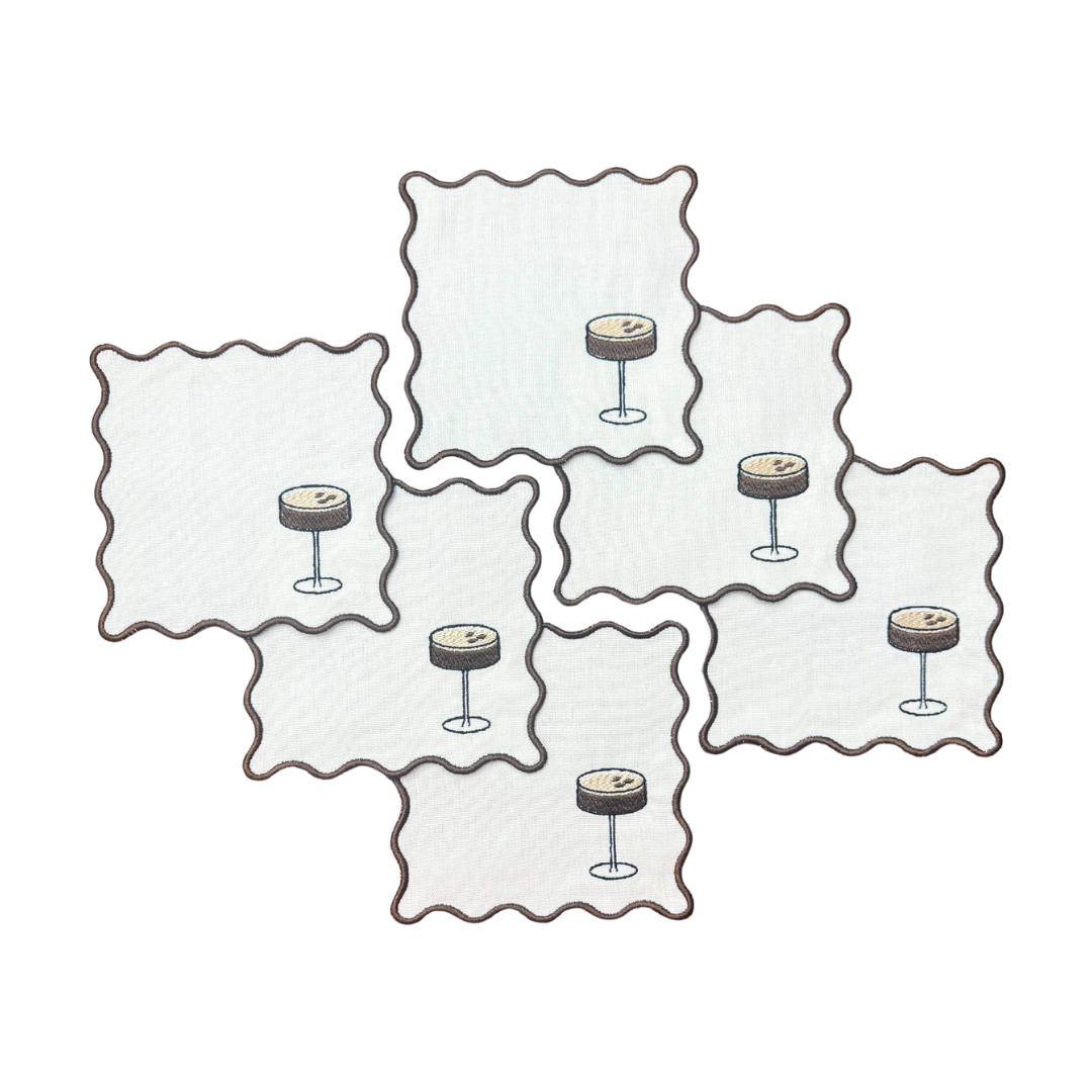 Espresso Martini Linen Cocktail Napkins