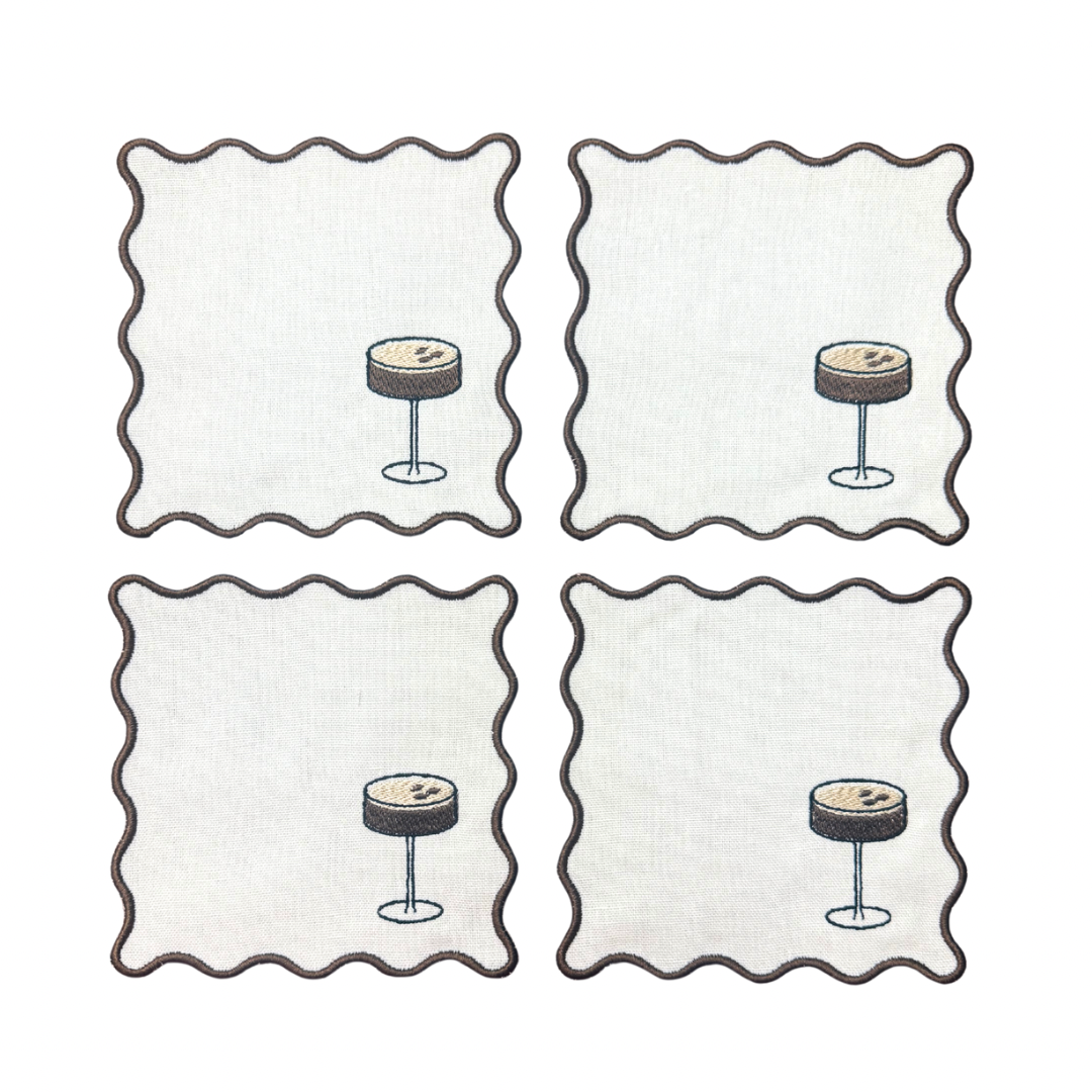Espresso Martini Linen Cocktail Napkins