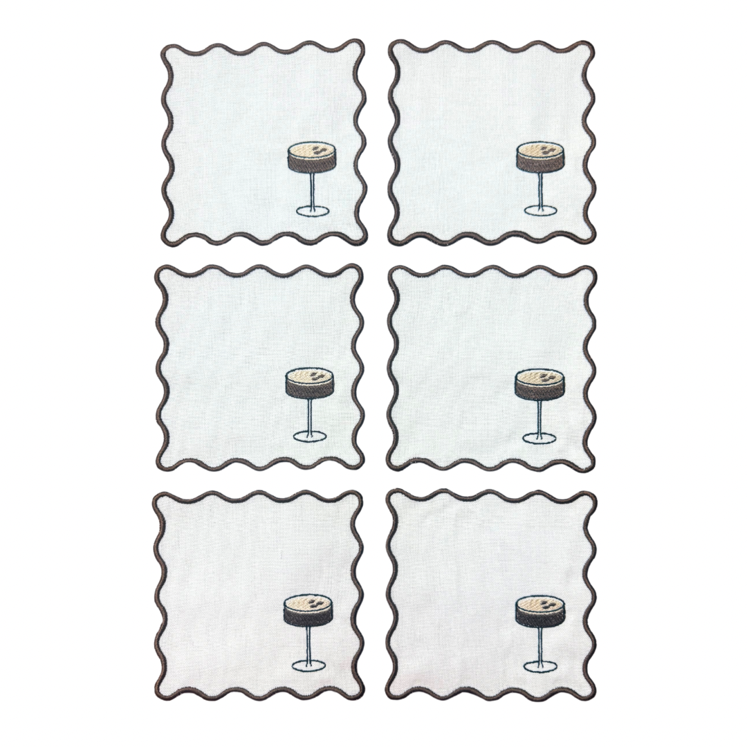 Espresso Martini Linen Cocktail Napkins