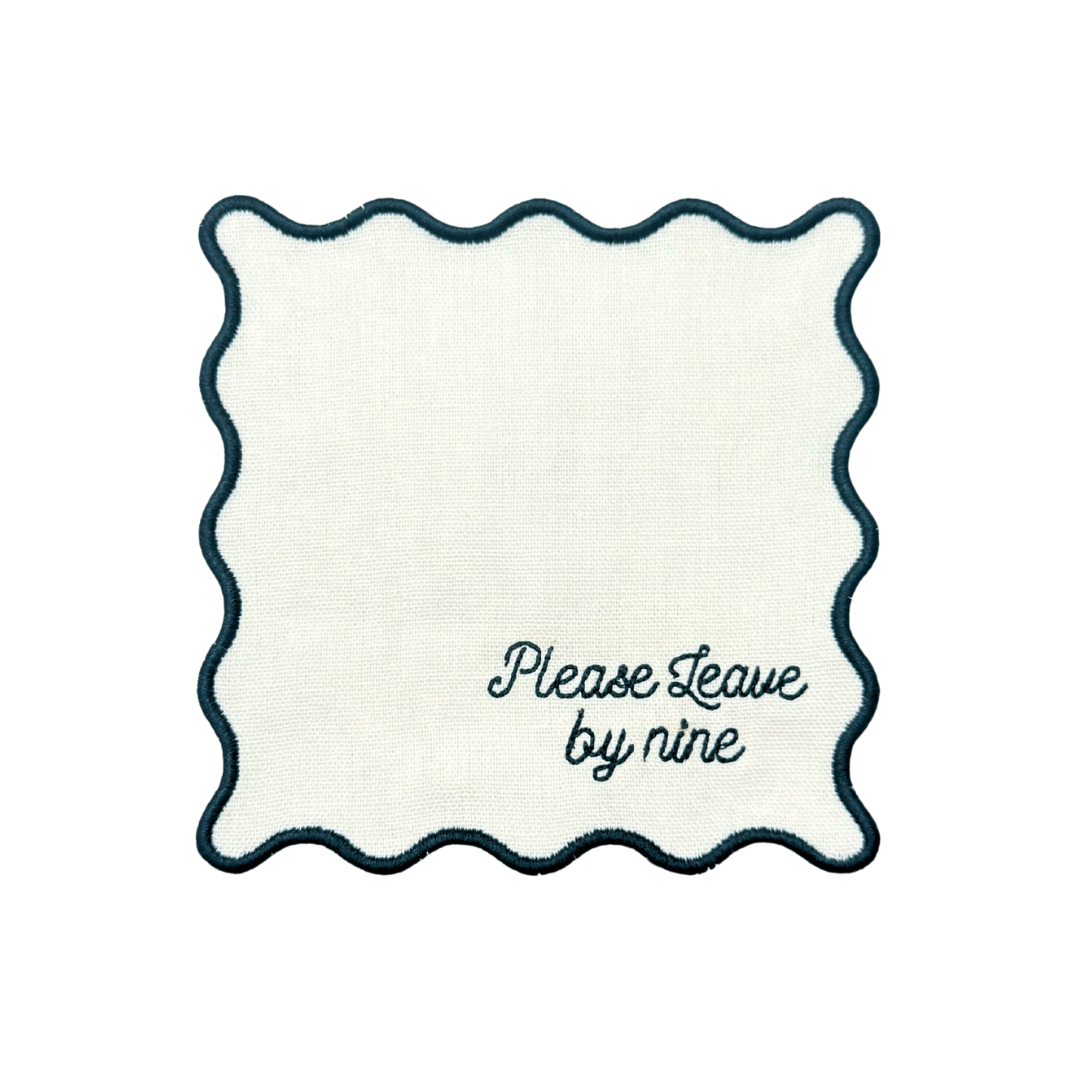 Please Leave By Nine Linen Cocktail Napkins