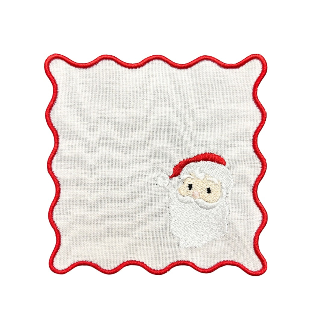 Santa Linen Cocktail Napkins