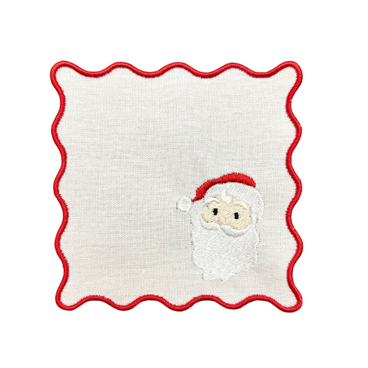 Santa Linen Cocktail Napkins